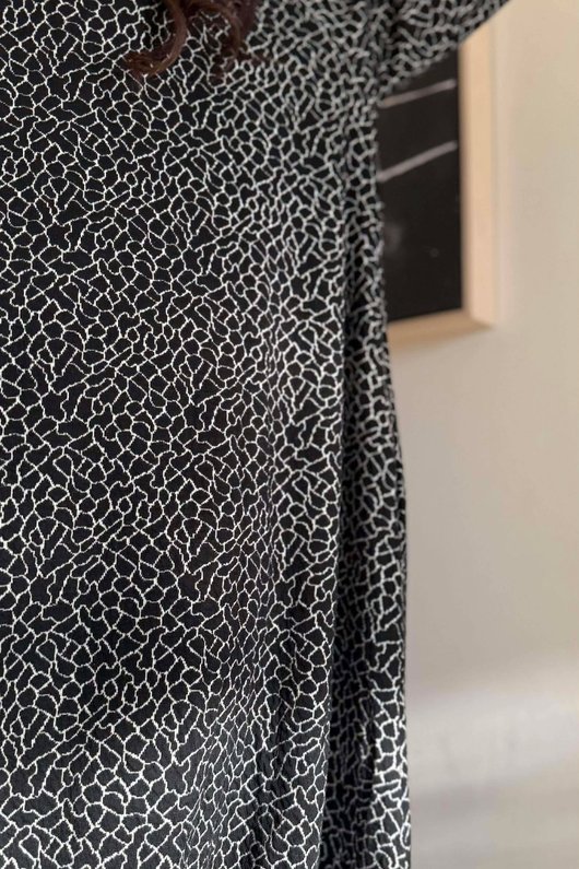 Copenhagen Crackle Cocoon Dress Black